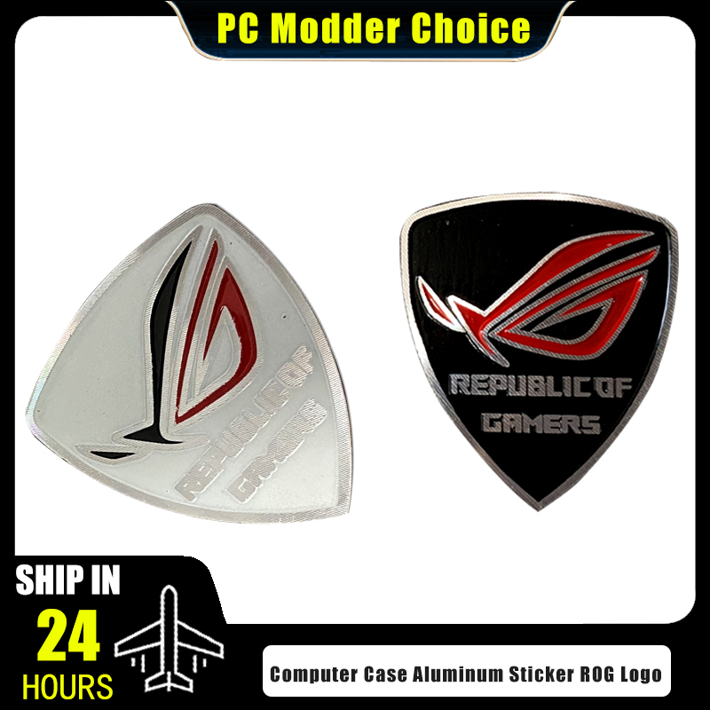 Gaming Accessories White - Computergehäuse Aluminium Aufkleber ROG Logo Gamer