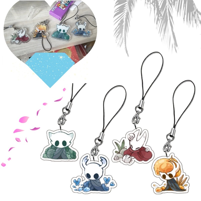 Gaming Accessories For Phone - Hollow Knight Spiel-Handykette Doppelseitiger Niedlicher Schlüsselanhänger