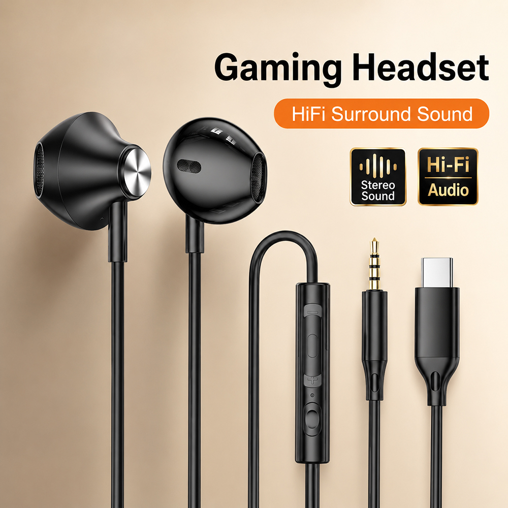 Gaming Accessories Tablet - HiFi-Surround-Kopfhörer, Bass-Stereo-Sound für iPhone, Xiaomi, Huawei,
