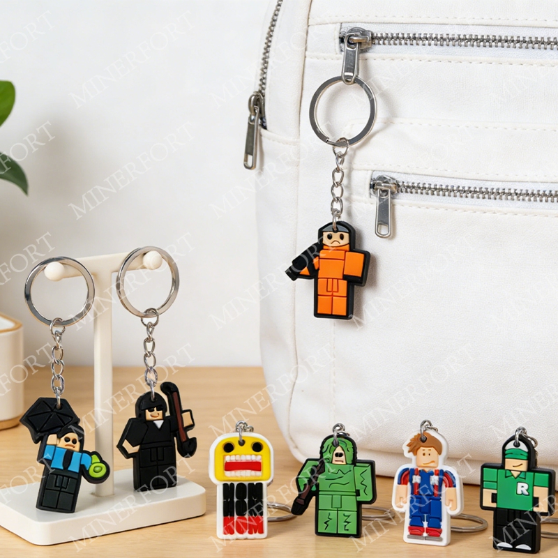 Gaming Accessories Roblox - Roblox-Themen-Schlüsselanhänger Cartoon-Spiel Roboter mit Party-Schlüsselring Tasche
